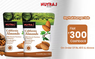 Get 300 Cashback on Orders Above Rs.600 on Nuts, Dry Fruits from Nutraj