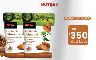 Nutraj's Dryfruits Bumper Sale.Flat Rs.350 Cashback.