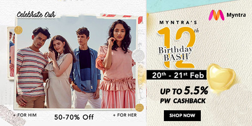 Myntra's 12th Birthday Bash | Upto 80% Off on Top Brands + Extra 10% Off on via ICICI Bank Cards