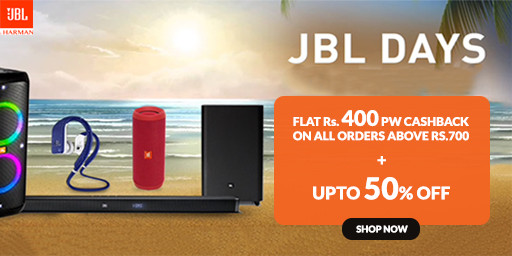 JBL Loot | Upto 50% Off + Flat Rs 400 Cashback on orders of Rs.700 or Above