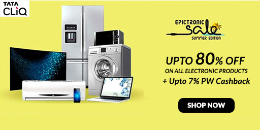 TataCliq EpicTronic Sale | Upto 80% Off + Extra 5% Instant Discount on All Prepaid Orders