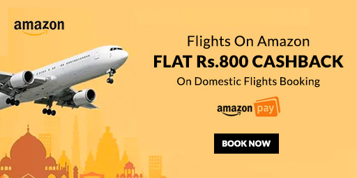 Amazon Flight Booking Offer | Flat Rs.800 Amazon Pay Cashback on Domestic Flights