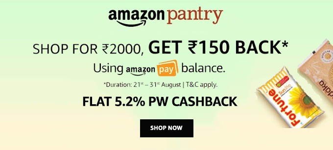 Get Rs.150 Cashback on Order of Rs.2000 (21-31 August)