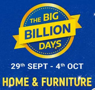 The Big Billion Days | Upto 50-90% Off on Home & Furniture + Extra 10% Off on Axis Bank Cards & ICICI Credit Cards (29th Sept-4th Oct)