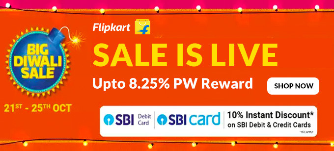 Big Diwali Sale | Upto 80% Off + Extra 10% Instant Discount On SBI Debit & Credit Cards (21st-25th Oct)