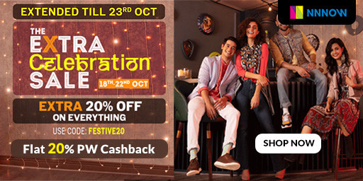 THE EXTRA CELEBRATION SALE | Upto 70% + Extra 20% Off On Top Brands