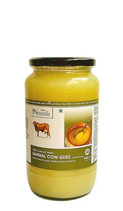 Farm Naturelle -100% Pure A2 Vedic Sahiwal Cow Ghee - 1000ml