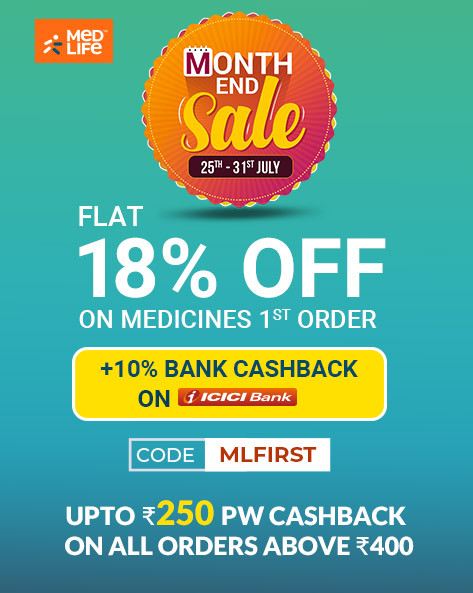 MONTH END SALE | Flat 18% Off on Your Medicines FIRST Order + 10% Cashback on ICICI Bank Cards