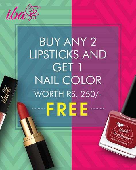 Buy Any 2 Lipsticks & Get Nail Color Free + Extra 5% Off On Prepaid Orders