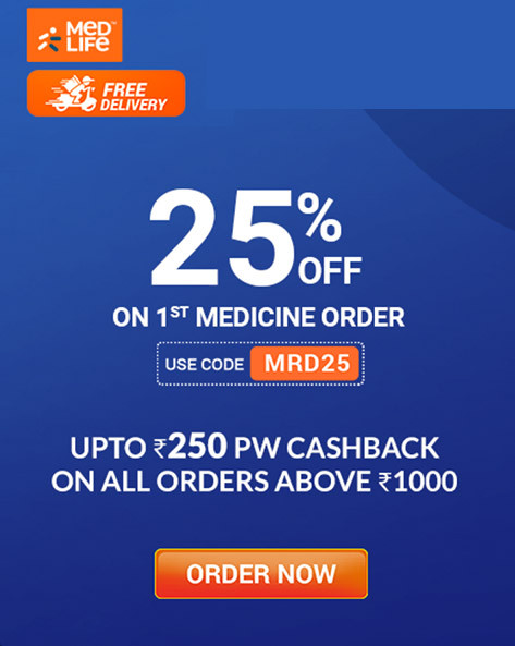 Flat 25% Off on First Medicine Order of Rs.1599