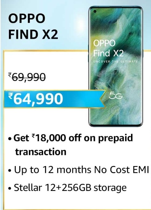 OPPO Find X2 | Get 18,000 Off on Prepaid Transaction