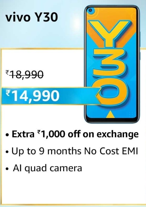 Vivo Y30 |No Cost EMI up to 9 Months