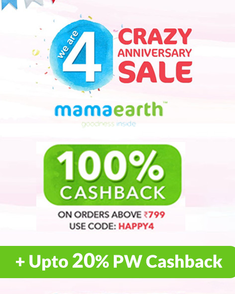 Crazy Anniversary Sale | 100% Cashback on orders of Rs 799