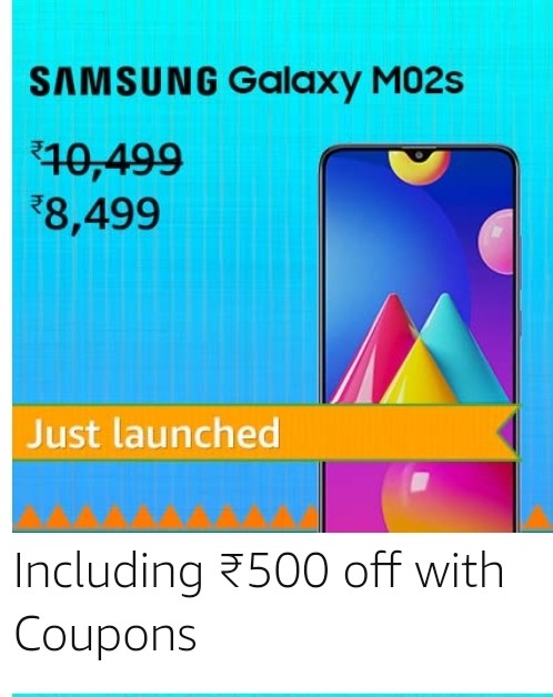 Samsung Galaxy M02s (Blue,3GB RAM, 32GB Storage) 
