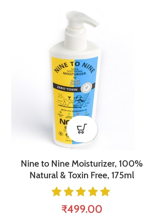 Nine to Nine Moisturizer, 100% Natural & Toxin Free, 100ml