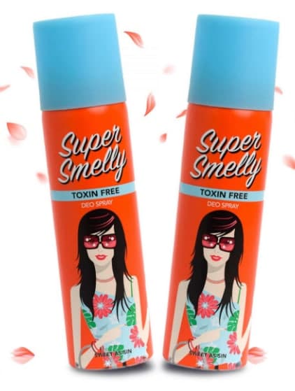 SPECIAL SALE | Super Smelly Sweet as Sin Deodorant Spray, 100% Natural & Toxin Free Pack of 2 at Rs.23