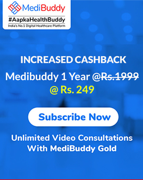 Get Medibuddy Gold Subscription for 1 Year @ Rs 249 ( Final price after Rs 1150 PW Cashback + 600 Off Code)