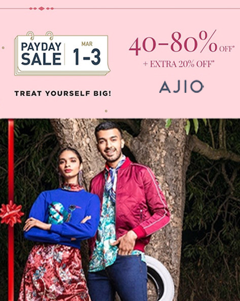 Pay Day Sale | Flat 40-80% Off + Extra 20% Off