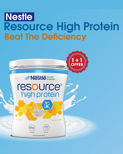 Nestle Resource High Protein (400gms) - Vanilla Flavour 1+1 Offer