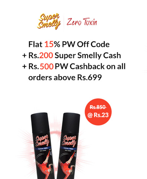 SUPER SMELLY SPECIAL SALE| Flat 15% Off Code + Rs.200 Super Smelly Cash Rs.500 PW Cashback on Orders over Rs.699