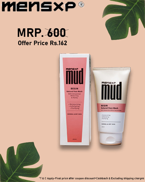 Get Flat 70% OFF On MensXP Mud’s Natural Face Wash Gentle Purification For Normal & Dry Skin