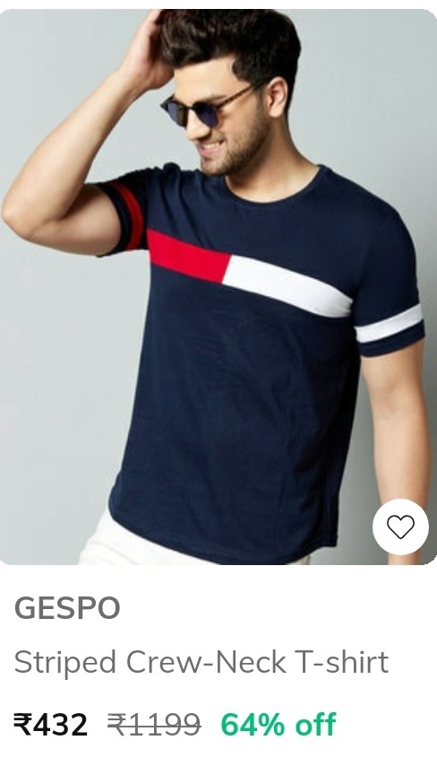 GESPO Stripped Crew Neck T-shirt