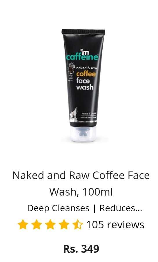 Naked and Raw Coffee Face Wash, 100ml