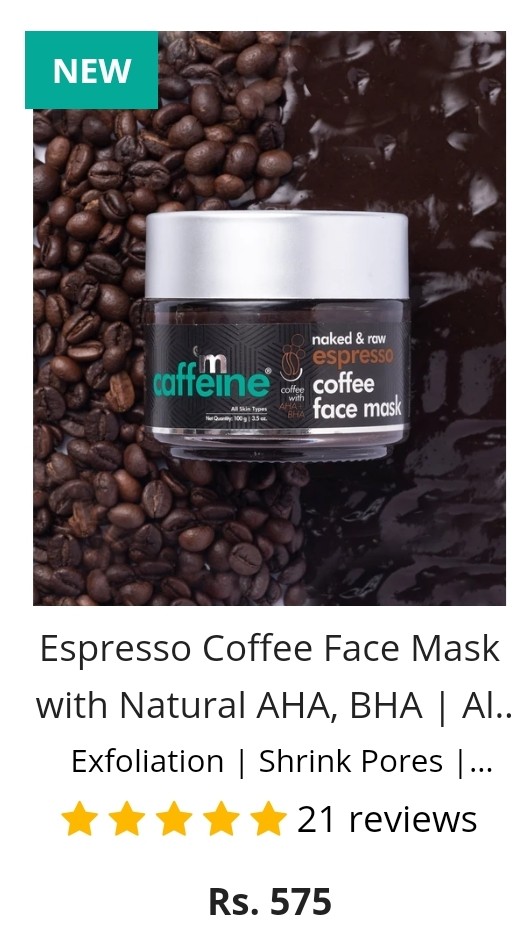 Espresso Coffee Face Mask with Natural AHA, BHA | All Skin Types - 100gm
