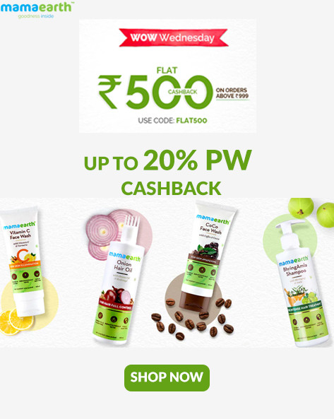WOW WEDNESDAY SALE | Flat Rs.500 Cashback on Orders of Rs.999 Above