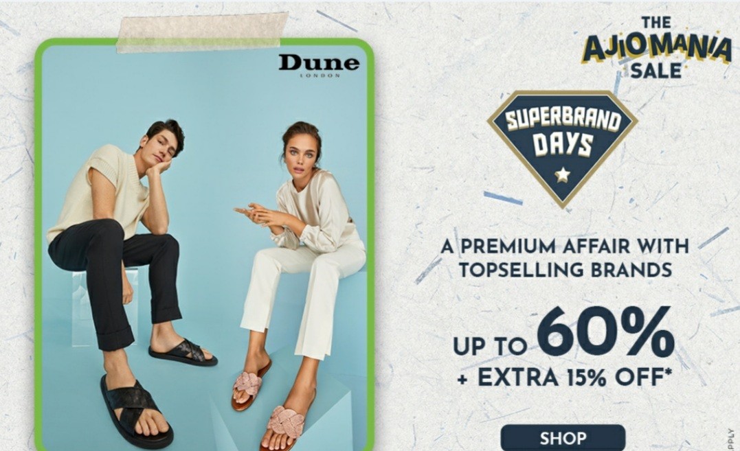 Get up to 60% Off + Extra 15% Off on Super Brand days