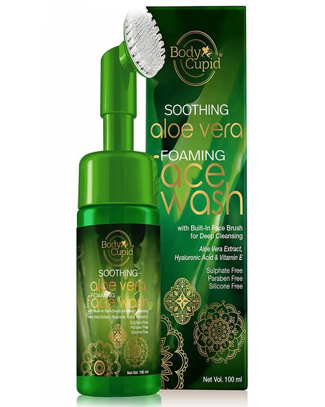 Buy Body Cupid Soothing Aloe Vera Foaming Face wash with Built in Brush - 100 ml 