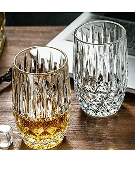 Buy VIHAX Royal Crystal Whiskey Glasses Bar Glass for Drinking Bourbon, Whisky, Scotch, Cocktails, Cognac- Old Fashioned Cocktail Tumblers Set of 6