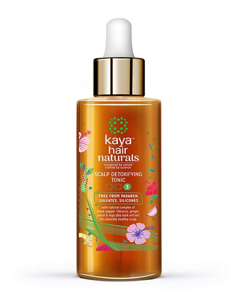 Buy Kaya Clinic Scalp Detoxifying Tonic (Hair Tonic), with Hibiscus, Ginger, Black Pepper & Onion, No Paraben, Sulfates & Silicones, 90 ml