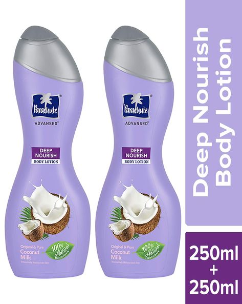 Buy Parachute Advansed Body Lotion Deep Nourish, With Pure Coconut Milk, 100% Natural, Dry Skin Moisturizer, Winter Body Lotion, 250 ml (Pack of 2)