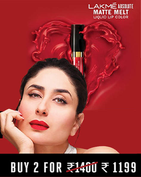 MATTE THAT FEELS LIKE LOVE | Buy 02 at Rs.1199 Lakme Absolute Matte Melt Liquid Lip Color