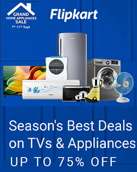 GRAND HOME APPLIANCES | Upto 75% Off + Extra 10% ICICI Off + Exchange & No Cost EMI