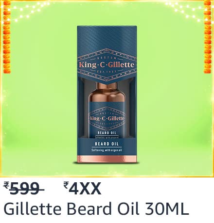 GREAT INDIAN FESTIVAL| Buy Gillette Beard Oil 30Ml + Extra 10% Citibank/RBL Bank/Amex/Rupay Off + Extra 10% Axis / Citibank / IndusInd/ Amazon Pay ICICI Cards Off