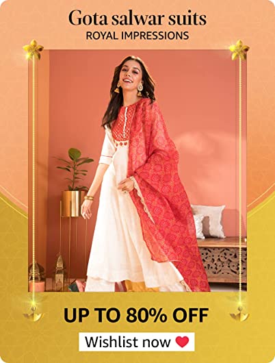 GREAT INDIAN FESTIVAL | Upto to 80% Off On Gota Salwar Suits + Extra 10% ICICI/Kotak Bank/Rupay Card Off