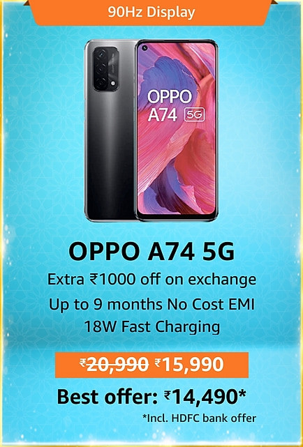 GREAT INDIAN FESTIVAL | Buy OPPO A74 5G + Extra 10% ICICI/Kotak Bank/Rupay Card Off