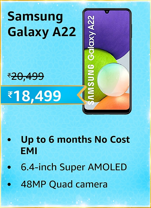 GREAT INDIAN FESTIVAL | Buy Samsung Galaxy A22 + Extra 10% ICICI/Kotak Bank/Rupay Card Off
