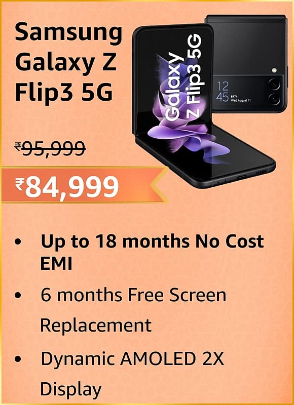 GREAT INDIAN FESTIVAL | Buy Samsung Galaxy Z Flip3 5G + Extra 10% ICICI/Kotak Bank/Rupay Card Off