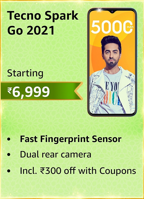 GREAT INDIAN FESTIVAL | Buy Tecno Spark Go 2021 + Extra 10% ICICI/Kotak Bank/Rupay Card Off