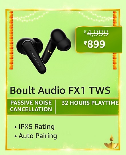 GREAT INDIAN FESTIVAL| Buy Boult Audio FX1 TWS + Extra 10% ICICI/Kotak Bank/Rupay Card Off
