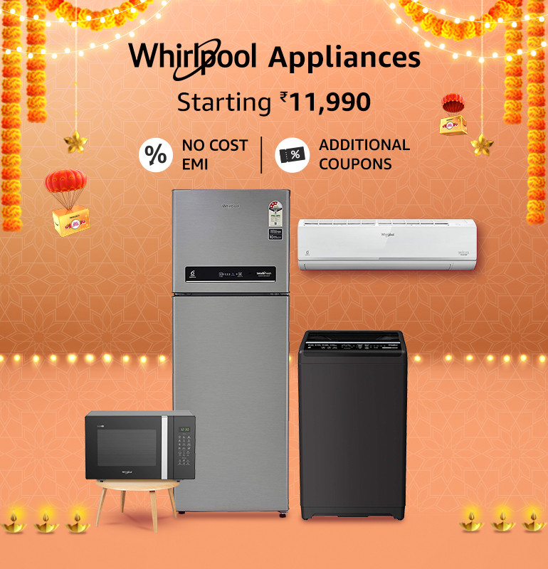 GREAT INDIAN FESTIVAL | Upto 60% Off On Whirlpool Appliances Like Washing Machines, Refrigerators & More + Extra 10% OFF On SBI card 
