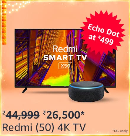Buy Redmi 126 cm (50 inches) 4K Ultra HD Android Smart LED TV X50 + Extra 10% ICICI/Kotak Bank/Rupay Card Off