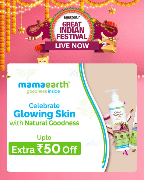 GREAT INDIAN FESTIVAL | Upto 35% Off On Mamaearth Skin & Hair Care Range + Extra Rs.50 Off