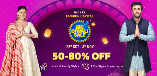 BIG DIWALI SALE | Upto 80% Off on Women Fashion Fashion & Accessories + Extra 10% Off On SBI Credit Cards