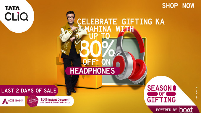 SEASON OF GIFTING | Upto 80% Off On Headphones, Earphones & Speakers + Extra 10% Axis Bank Off