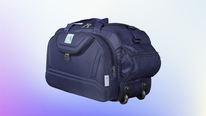 Buy M MEDLER Epoch Nylon 55 litres Waterproof Strolley Duffle Bag- 2 Wheels - Luggage Bag - (Navy Blue)