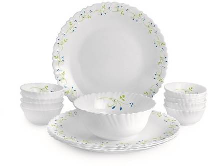 Buy cello Pack of 13 Opalware Dazzle Tropical Lagoon Dinner Set, 13 PC Dinner Set (Microwave Safe)